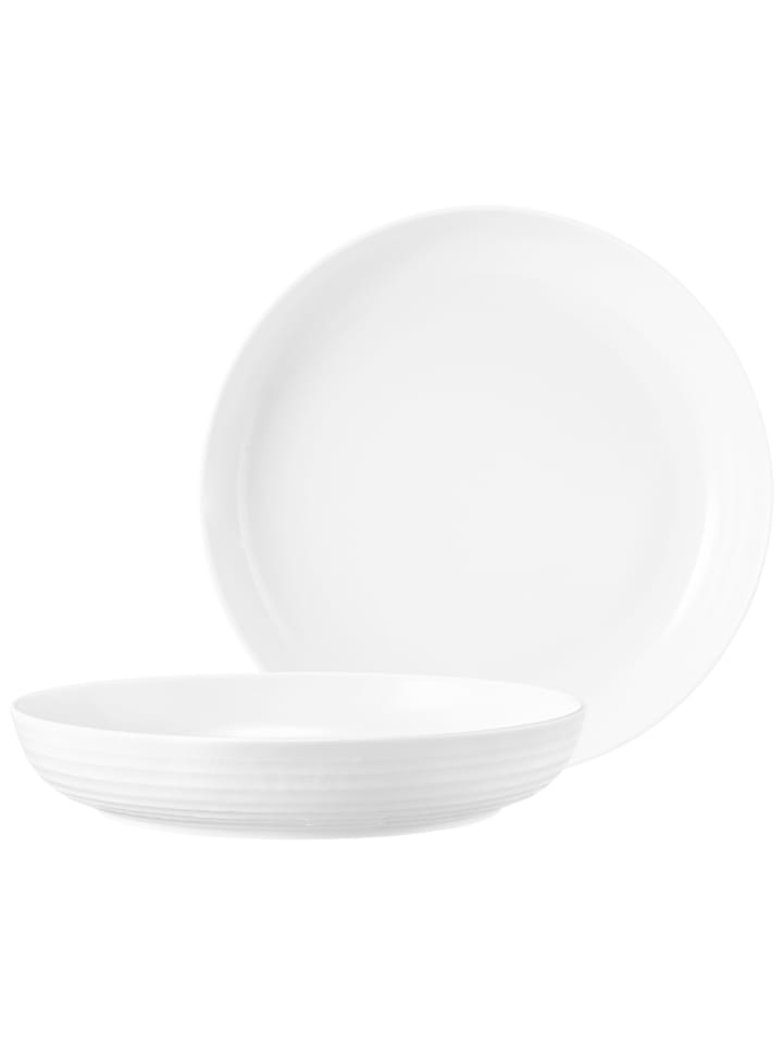 2er Set Foodbowl Terra in ø 28,4 cm in Weiß