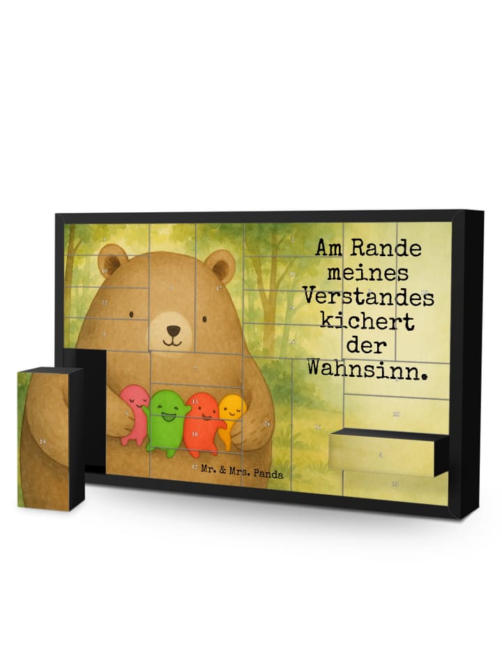Weihnachtskalender Bär Gefühl Design mit Spruch in Weiß