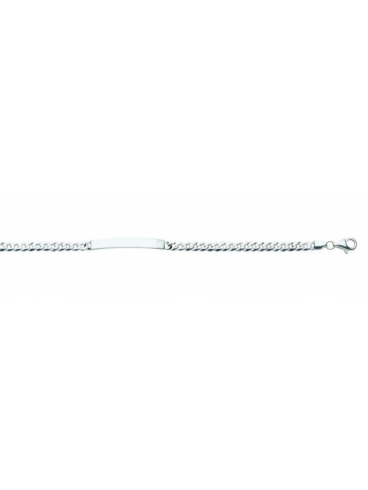 925 Silber Flach Panzer Armband 19 cm Ø 4,1 mm in silber