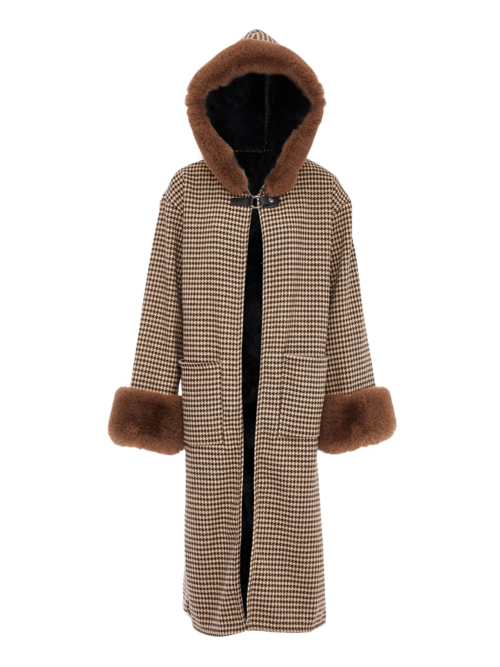 Damen Poncho in Braun