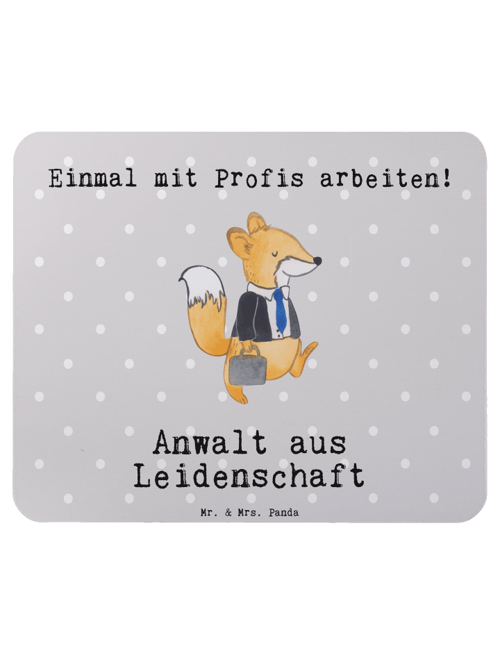 Maus Pad Anwalt Leidenschaft mit Spruch in Grau Pastell
