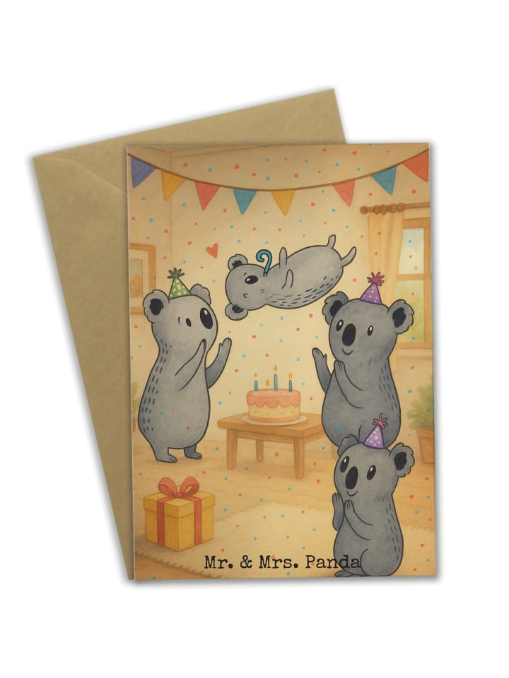 Grußkarte Koalas Geburtstag Design ohne Spruch in Weiß