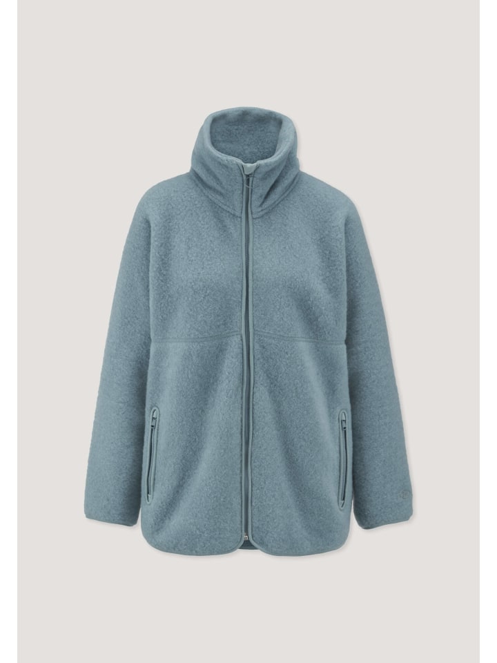 Wollfleece Jacke in gletscherblau