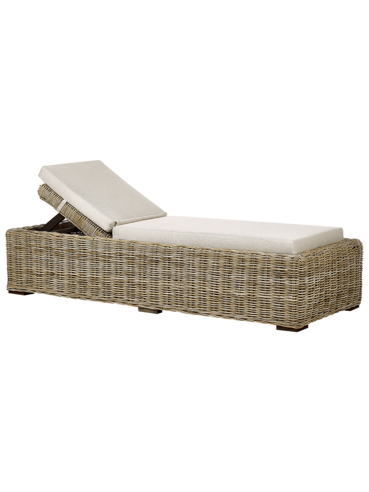 Gartenliege PALESE in Naturfarben/Grau - (W) 77 x (H) 88 x (L) 195 cm