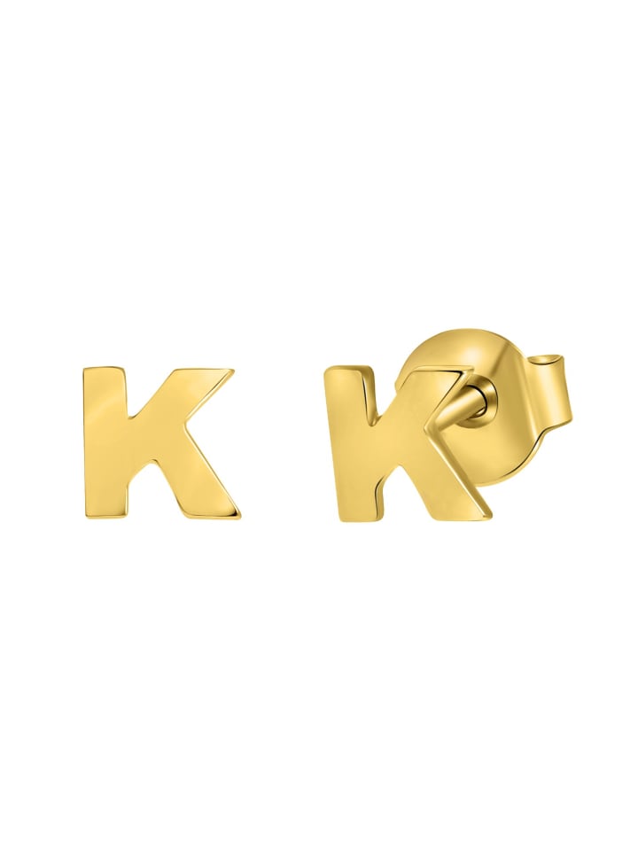 585 Gold Ohrringe "Buchstabe K" Buchstabe