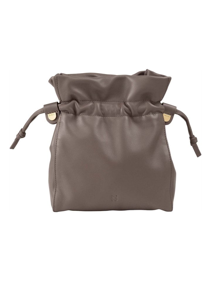 Umhängetasche Leder 18 cm taupe