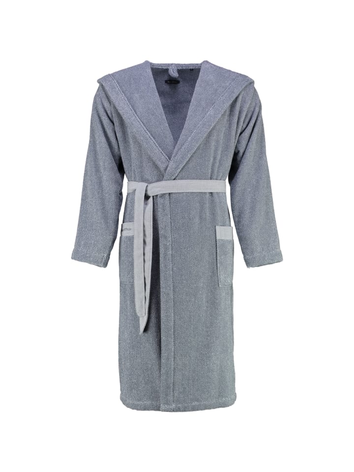 Marc O'Polo Bademäntel unisex Kapuze Melange smoke blue-offwhite in smoke blue-offwhite