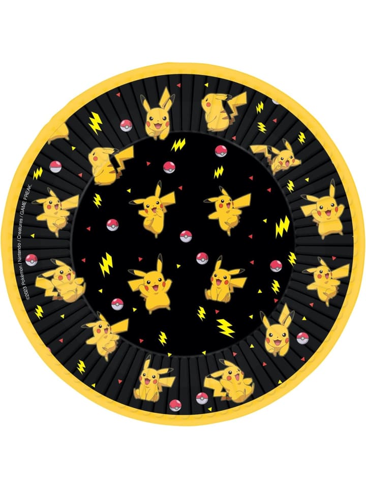 amscan 9917105-66 Pokémon Papp-Dessertteller für Kindergeburtstag, 8 Stück