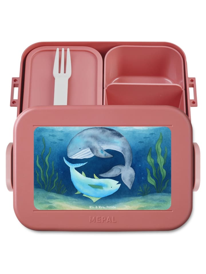 Lunchbox Walfisch Thunfisch Design ohne Spruch in Rot Pastell
