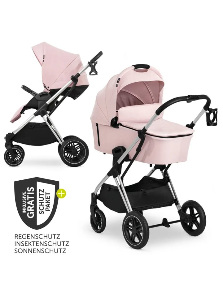 Kombi-Kinderwagen Vision X Duoset Silver in rosa