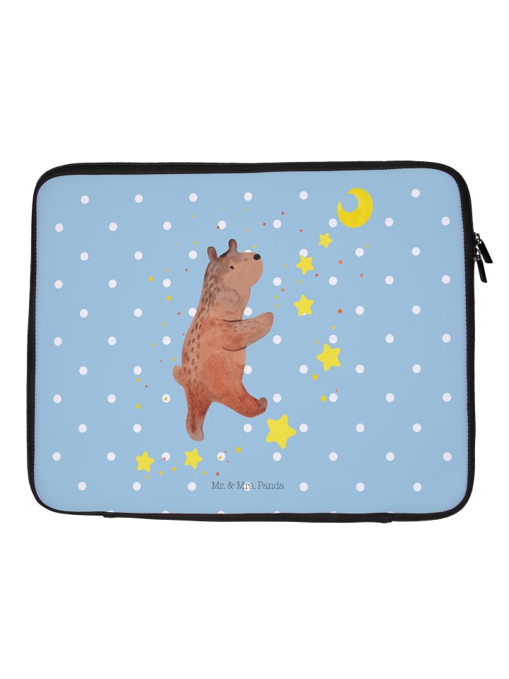 Laptoptasche Bär Träume ohne Spruch in Blau Pastell