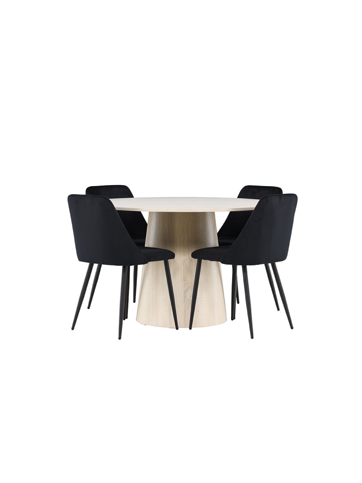 Essgruppe Lanzo (5-teilig) Beige, schwarz 120 x 120 cm