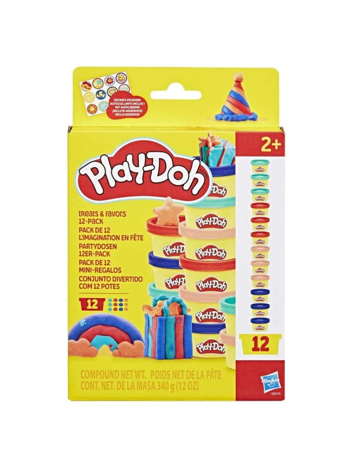 Partydosen 12er-Pack Knetmasse verschiedenen Farben 28 g/Dose 3+ Kinderparty