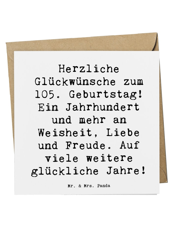 Deluxe Karte Spruch 105. Geburtstag mit Spruch in Weiß