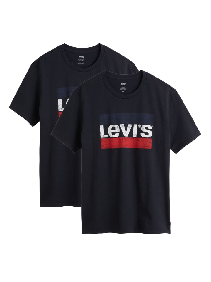 T-Shirt 2er Pack in Schwarz