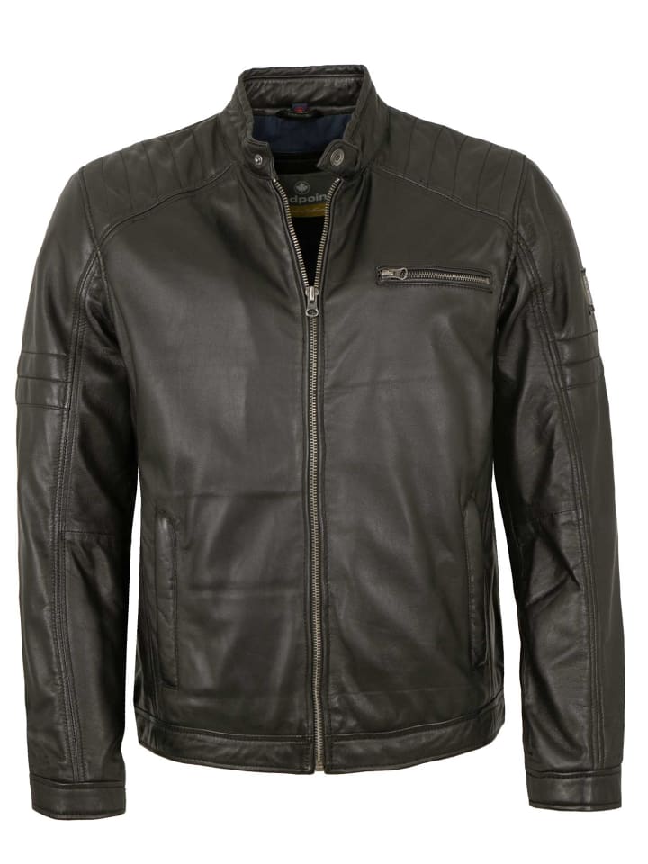 Lederjacke Lammnappa in Schwarz