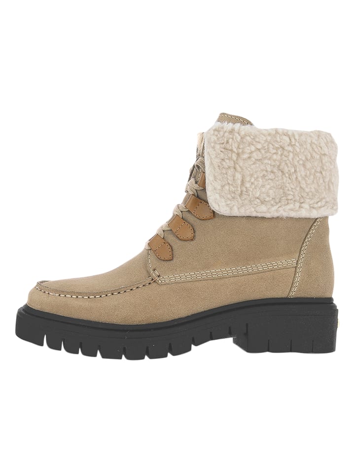 Ziverno-Lederstiefelette Beige