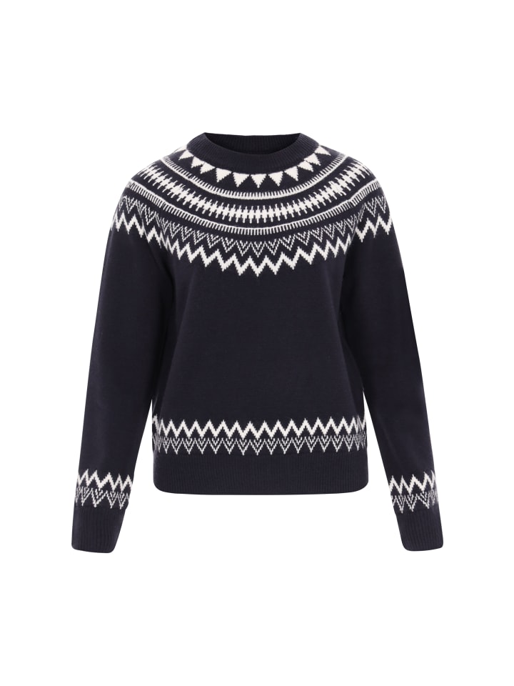 Women Sweater in navy offwhite