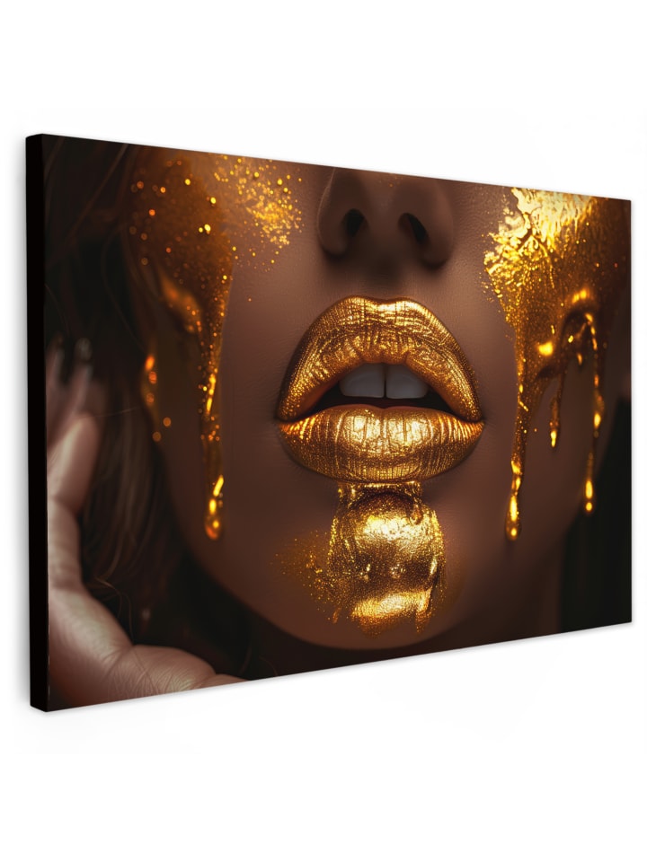 Leinwand Bilder Goldenes Gesicht