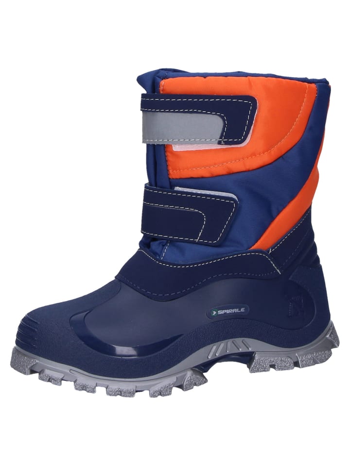 Kinder-Winterstiefel Simon gefüttert in orange/blau