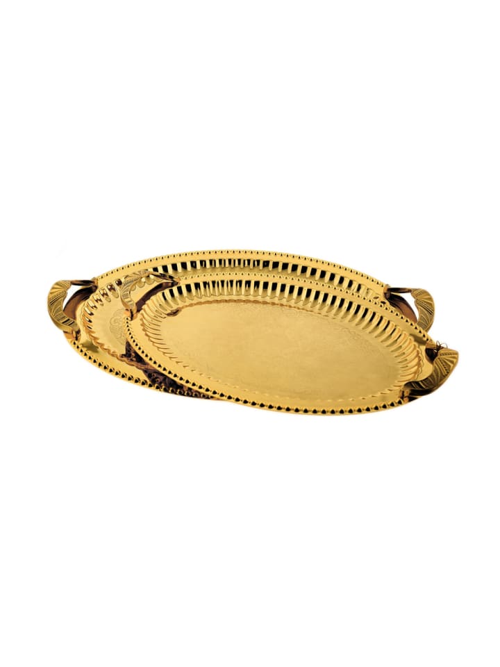 Serviertablett aus hochwertigem 18/10-Edelstahl - Elegant & Zeitlos in Gold