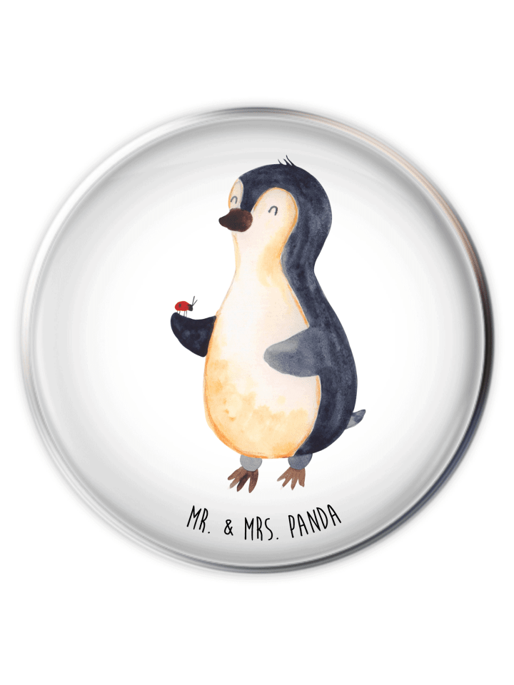 Waschbeckenstöpsel Pinguin Marienkäfer ohne Spruch in Weiß