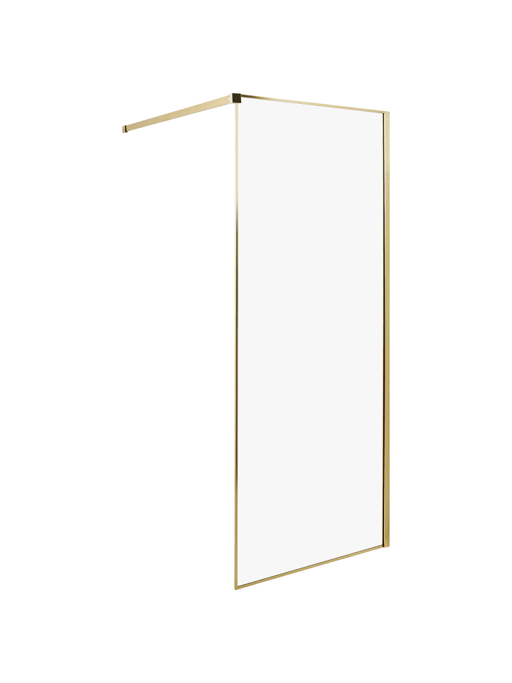 Duschwand WASPAM in Transparent/Gold - (W) 80 x (H) 190 x (L) 80 cm