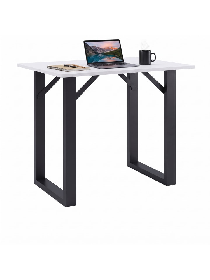 Holz Bartisch Stehtisch Tisch Tresen Xona 140x50 in Schwarz / Weiß