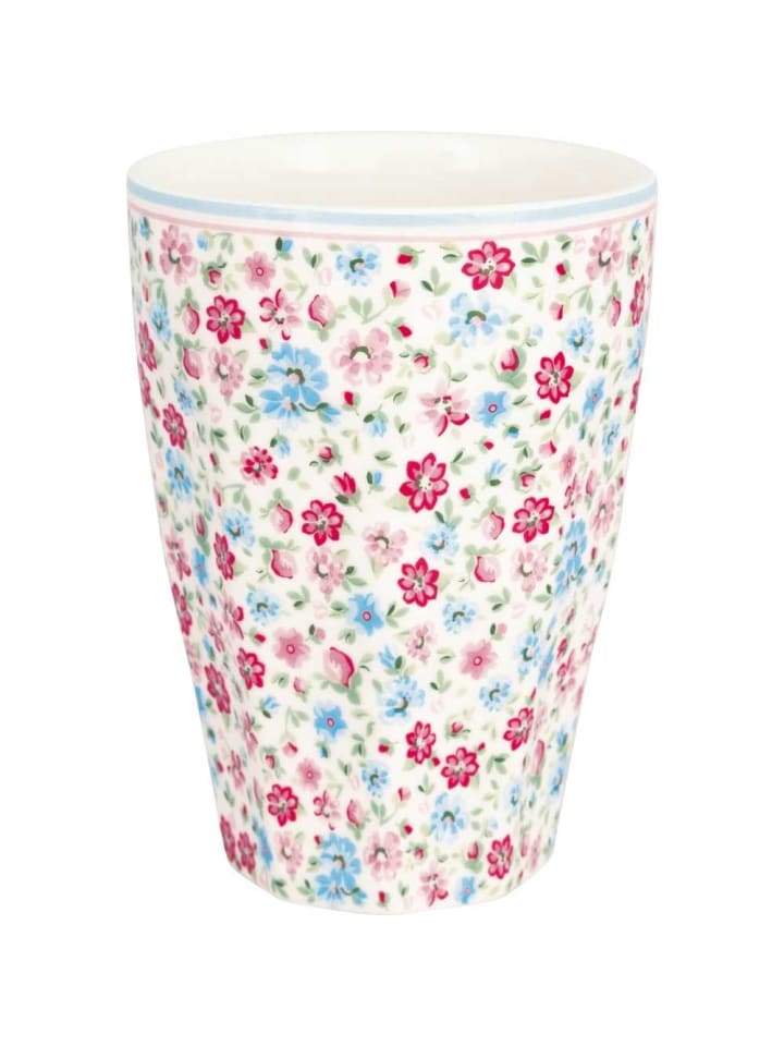 Greengate FRENCH Latte Cup Becher LOUISA Weiß mit Blumen Muster