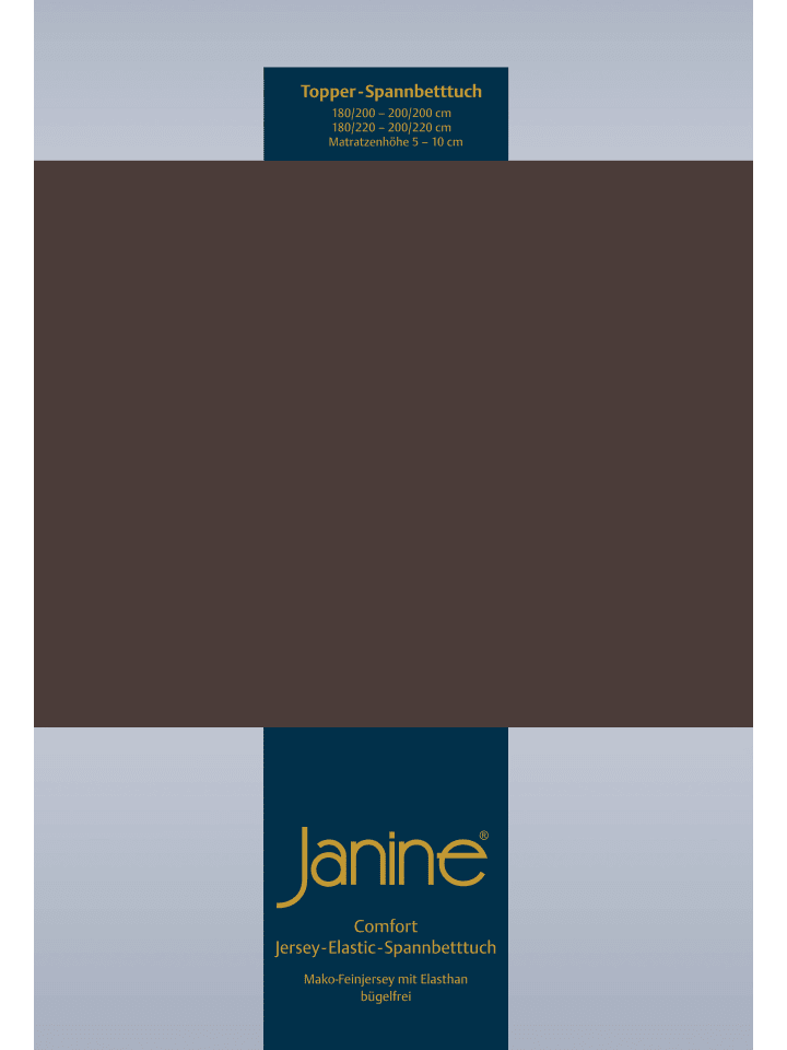 Janine Topper Spannbetttuch Elastic Jersey 5001 in dunkelbraun