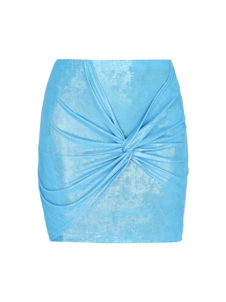 Women Skirt in light blue metallic
