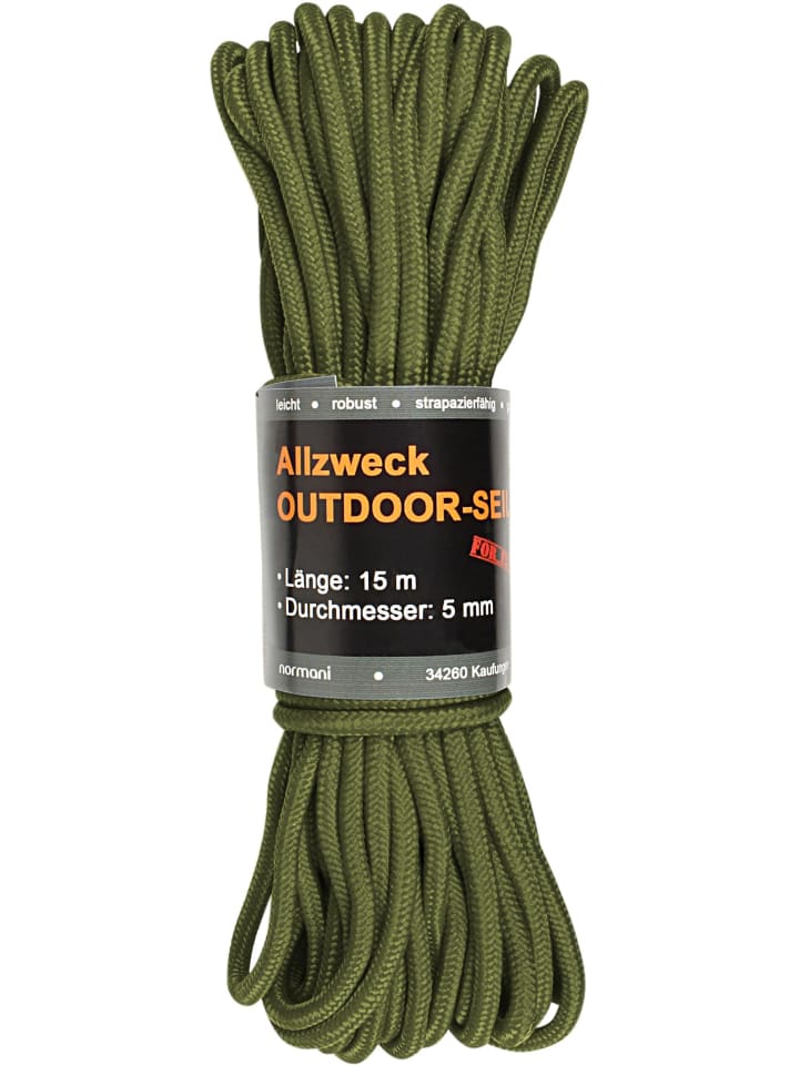 Allzweck-Outdoor-Seil 5 mm x 15 m Chetwynd in Oliv