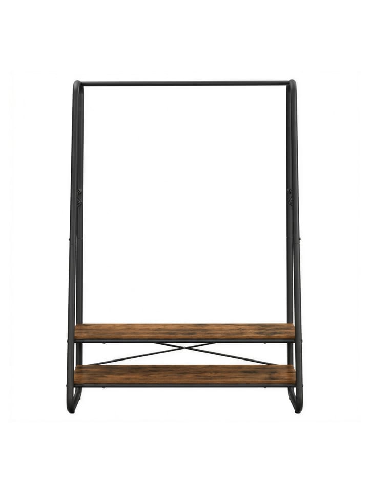 Kleiderständer Colten in Vintagebraun-Schwarz - (B)100 x (H)160 x (T)45 cm