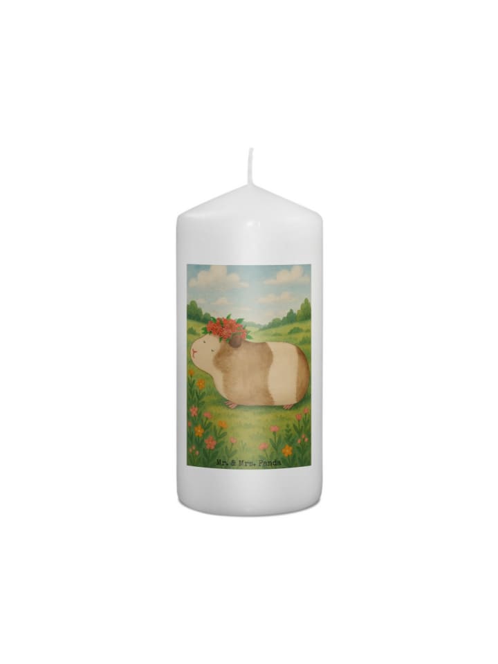 Kerze Meerschweinchen Weisheit Design ohne Spruch in Weiß