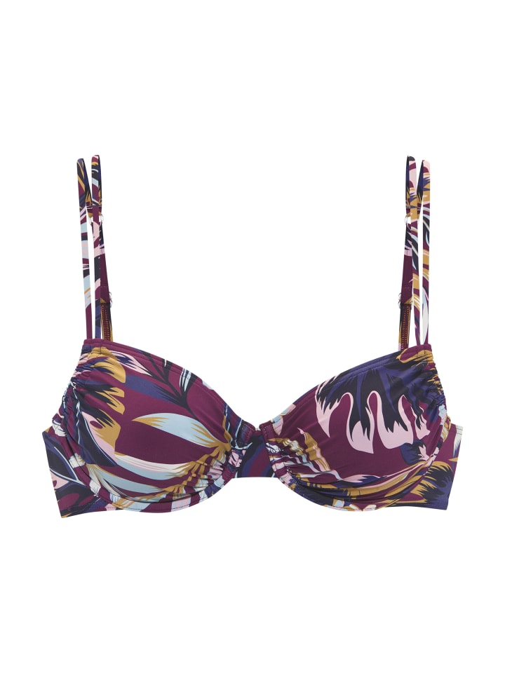 Bügel-Bikini-Top in bordeaux bedruckt