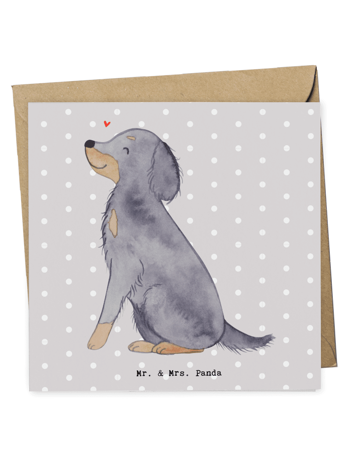 Deluxe Karte Gordon Setter Moment ohne Spruch in Grau Pastell