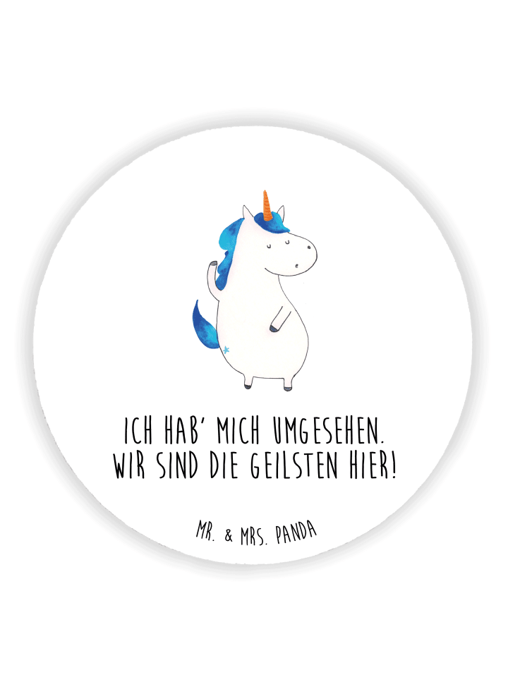 pinnwand magnet Einhorn Mann mit Spruch in Weiß