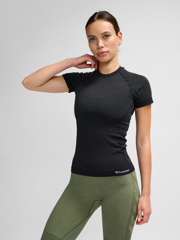T-Shirt Raglanärmel Hmlclea Multisport Damen in BLACK MELANGE