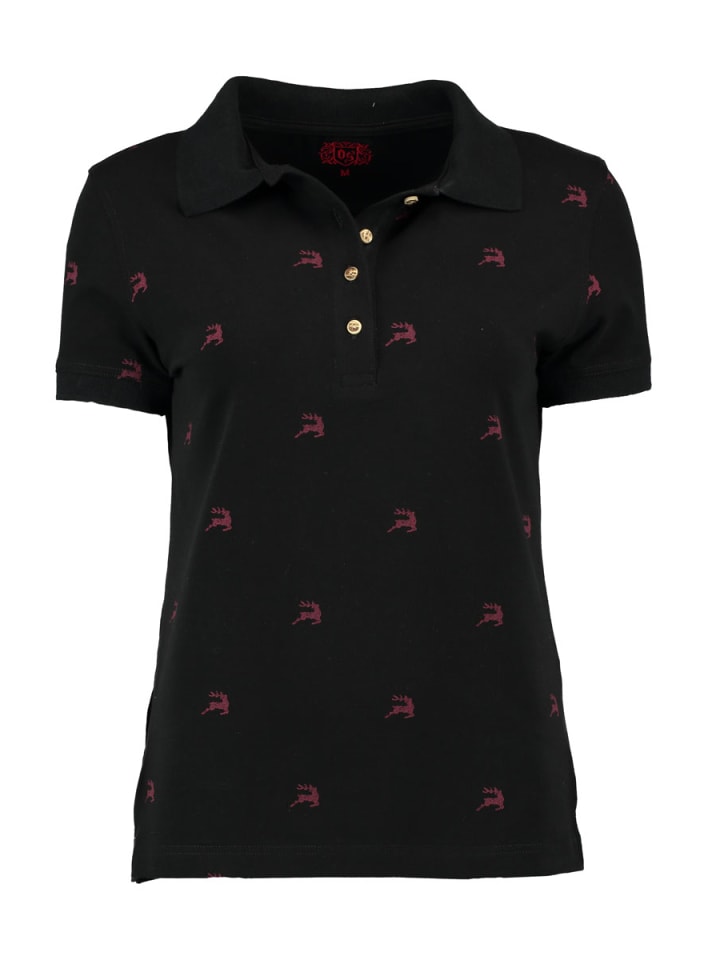Poloshirt Qimira in schwarz