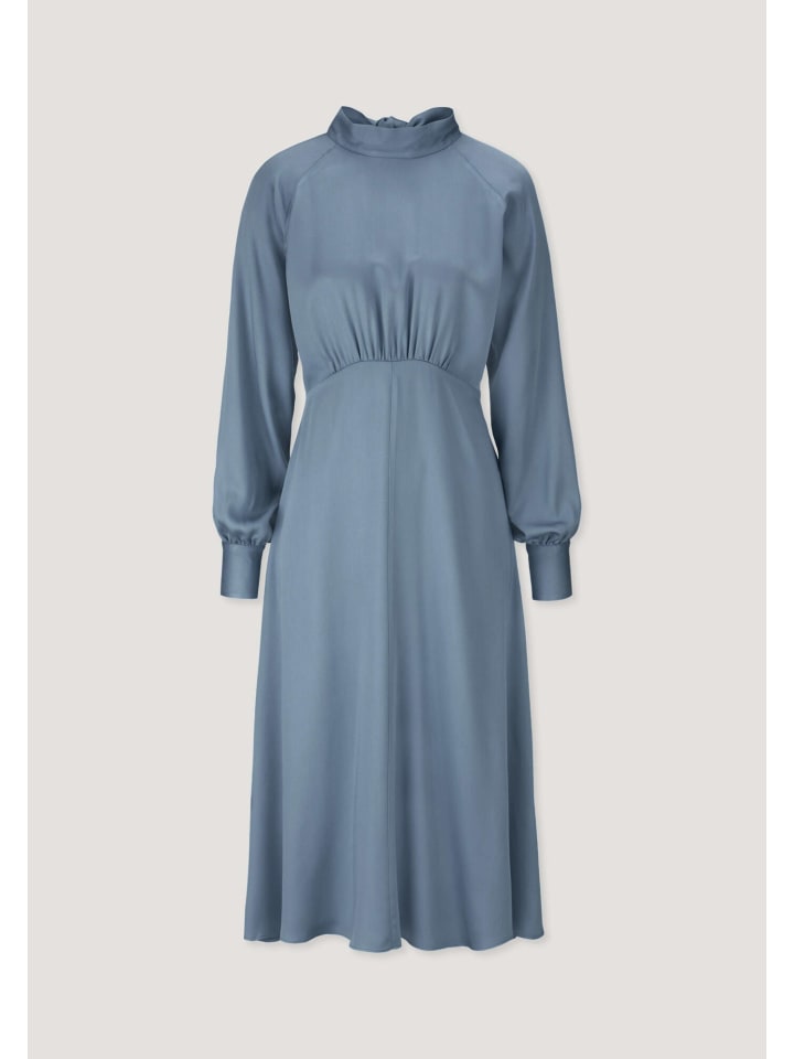 Hessnatur Kleid Midi tailliert aus LENZING™ ECOVERO™ Viskose in kristallblau
