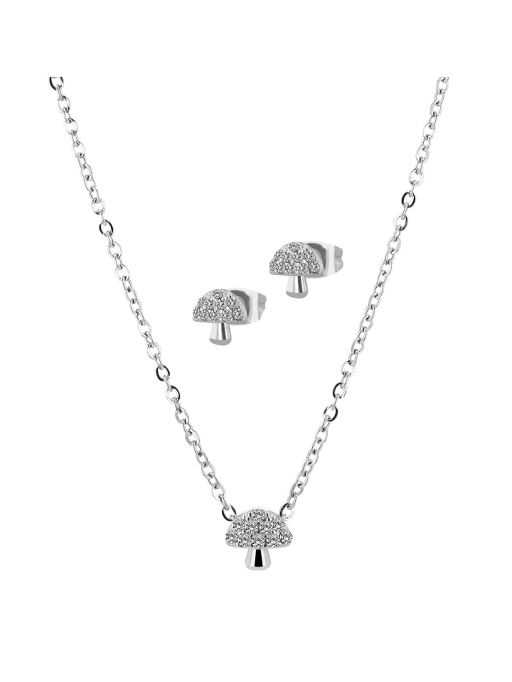 Damen Halskette mit Anhänger – aus Edelstahl in silber