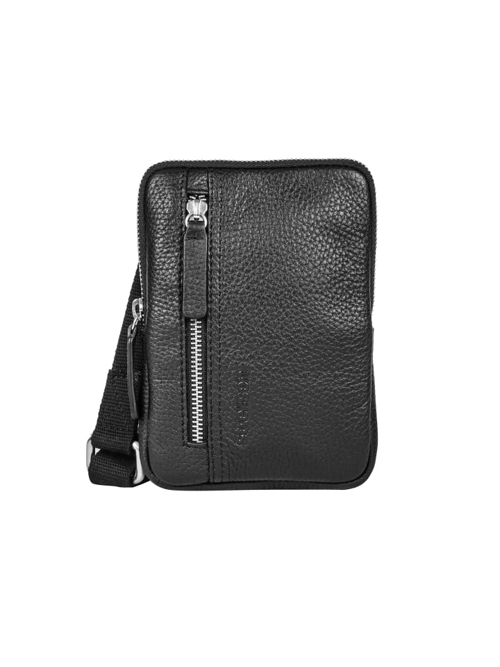 Schultertasche 'Kennington Clint in Schwarz 13 x 18 x 2 cm'