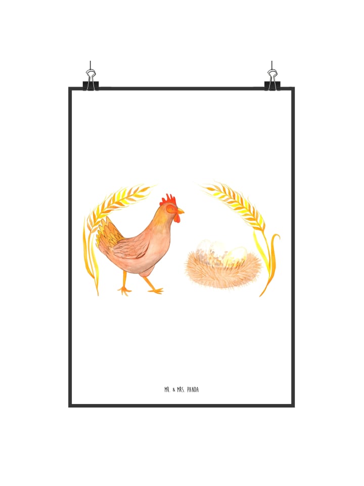 Wandbild Huhn Stolz ohne Spruch in Weiß