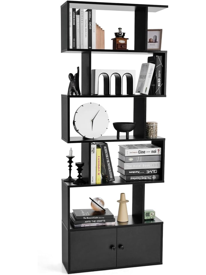 Bücherregal mit 5 Ebenen in Schwarz