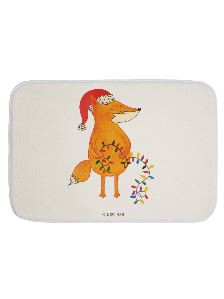 Badezimmerteppich Fuchs Weihnachten ohne Spruch in Weiß