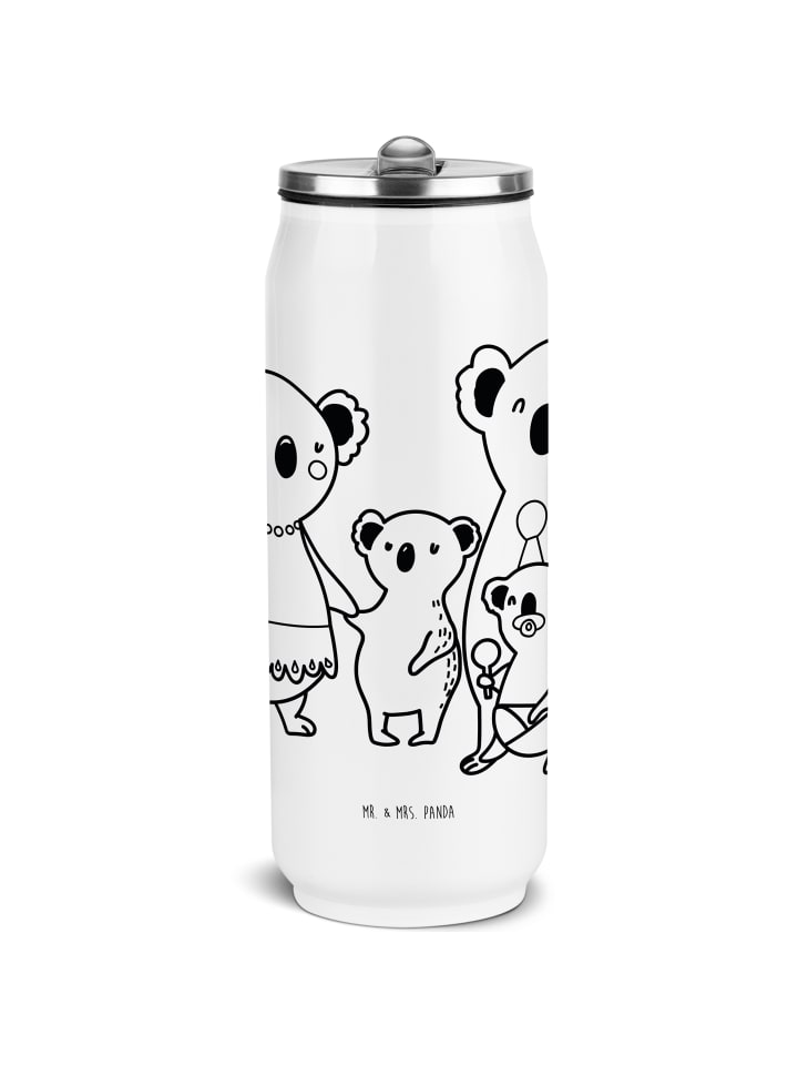 Trinkflasche Koala Familie ohne Spruch in Weiß