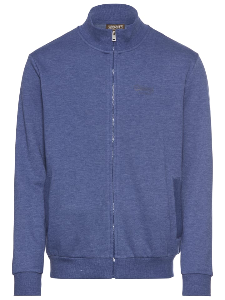 Sweatjacke in blau-melange