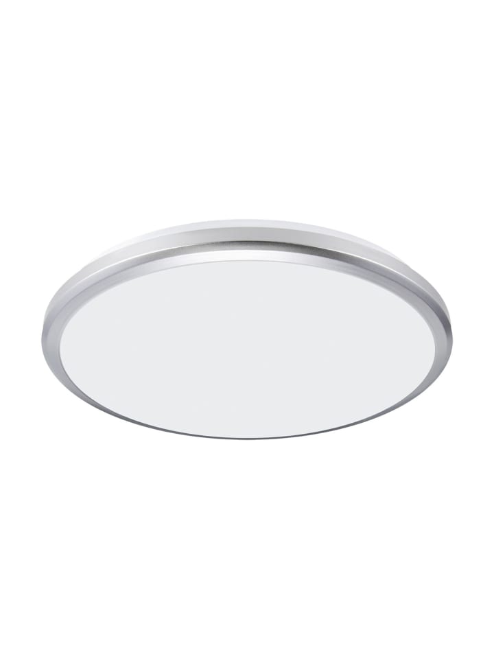 Außen Deckenlampe EEK E Ø 36.5 x (H)6.5 cm in Silber Weiß