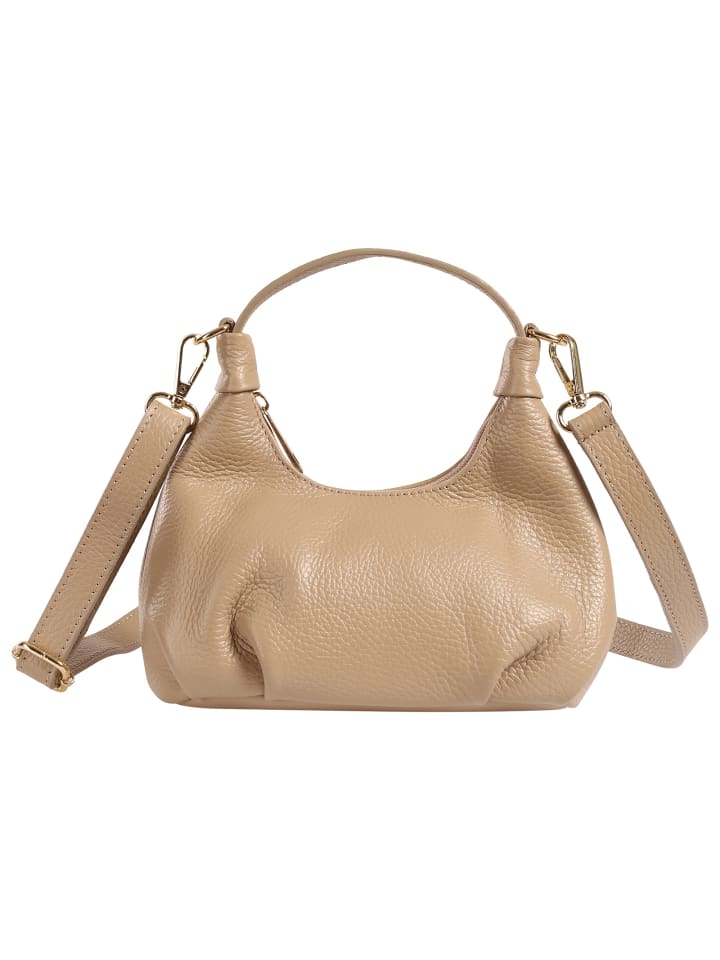 Toscanto Handtasche Leder beige, taupe ca. 22cm