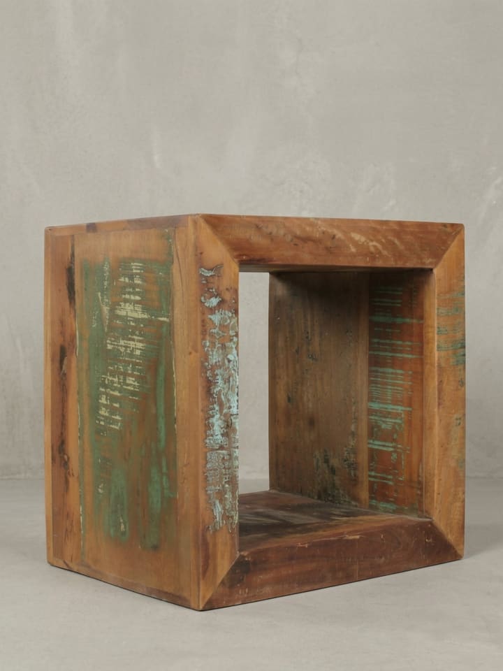 Beistelltisch Kalkutta 45 x 45 x 35 cm, Massivholz Cube Tisch für